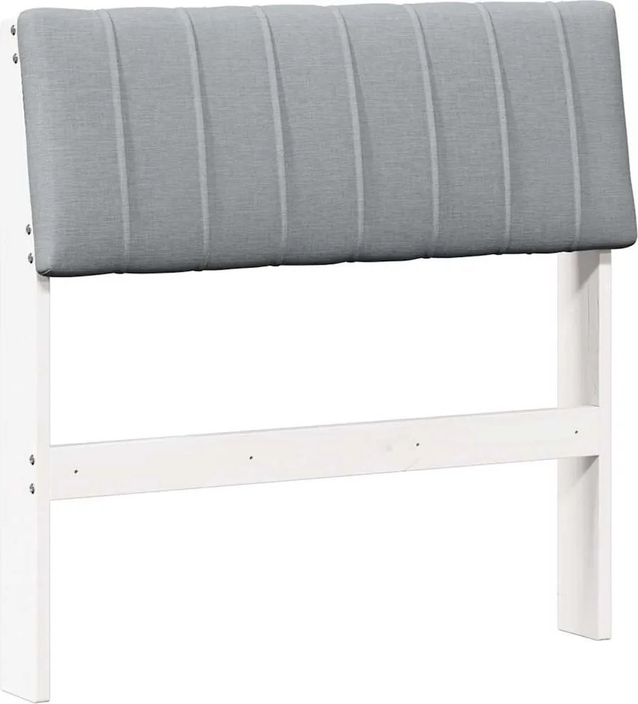 vidaXL Kárpitozott fejtámla Világosszürke 80 cm Tömör fenyőfa