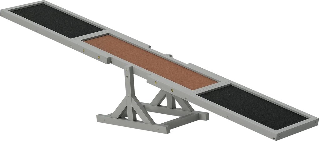 PawHut Kutyamérleg, Fa Kutyás Ügyességi Mérleg, Csúszásmentes Kutyás Ügyességi Rampa 30 kg alatti Kutyák Számára, Időjárásálló Kutyasport Kültéri Képz