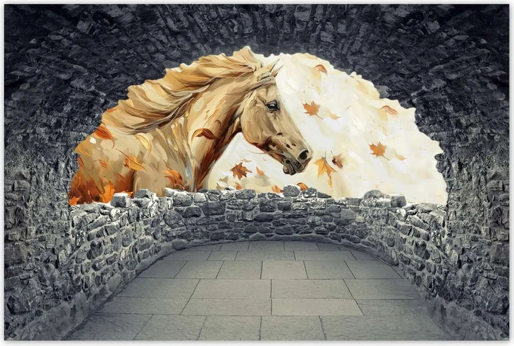 Poszterek 60x40 Ló az őszi levelek között