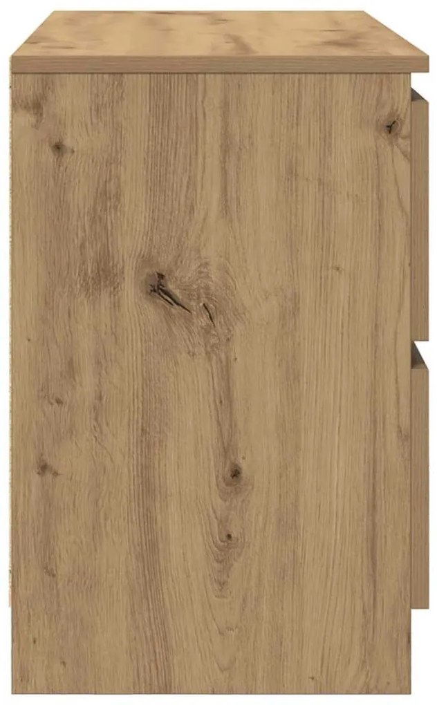 kézműves tölgy színű szerelt fa TV-szekrény 80x35x54 cm