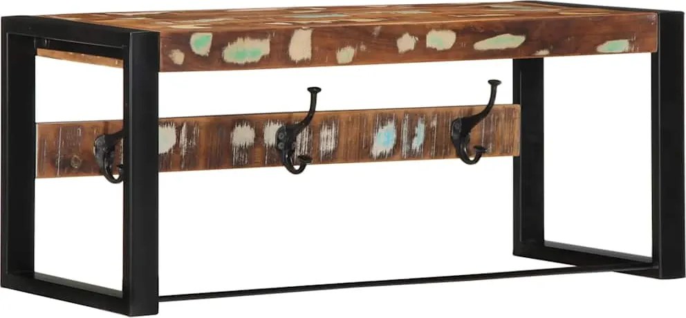 vidaXL kabátállvány többszínű 80x35x35 cm tömörfa, újrahasznosított fa