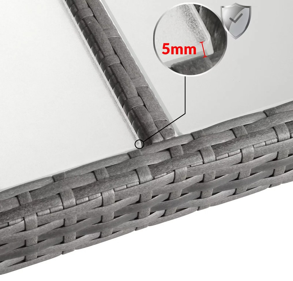 Casaria® Bali 1+8 kerti rattan bútor szett - szürke/antracit