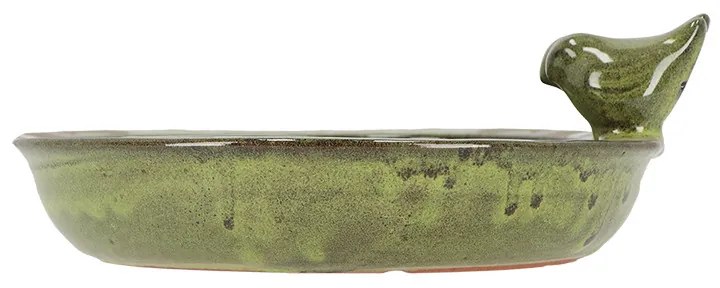 Kerámia madáretető és itató, zöld