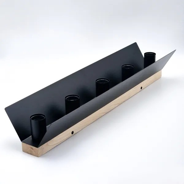 Mennyezeti lámpa ESME 5xE27/15W/230V fekete/tölgy