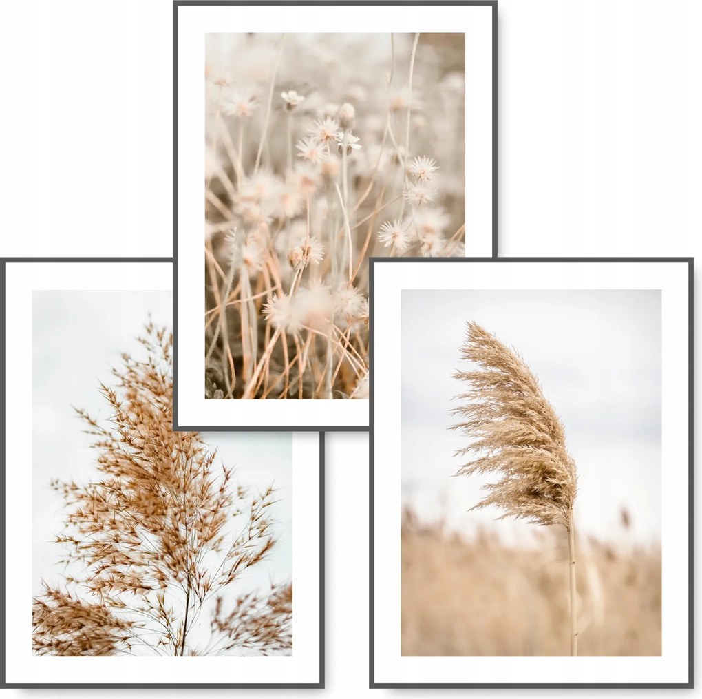 Boho 3 db-os poszter szett B1 100x70 Fű Bézs kép #12