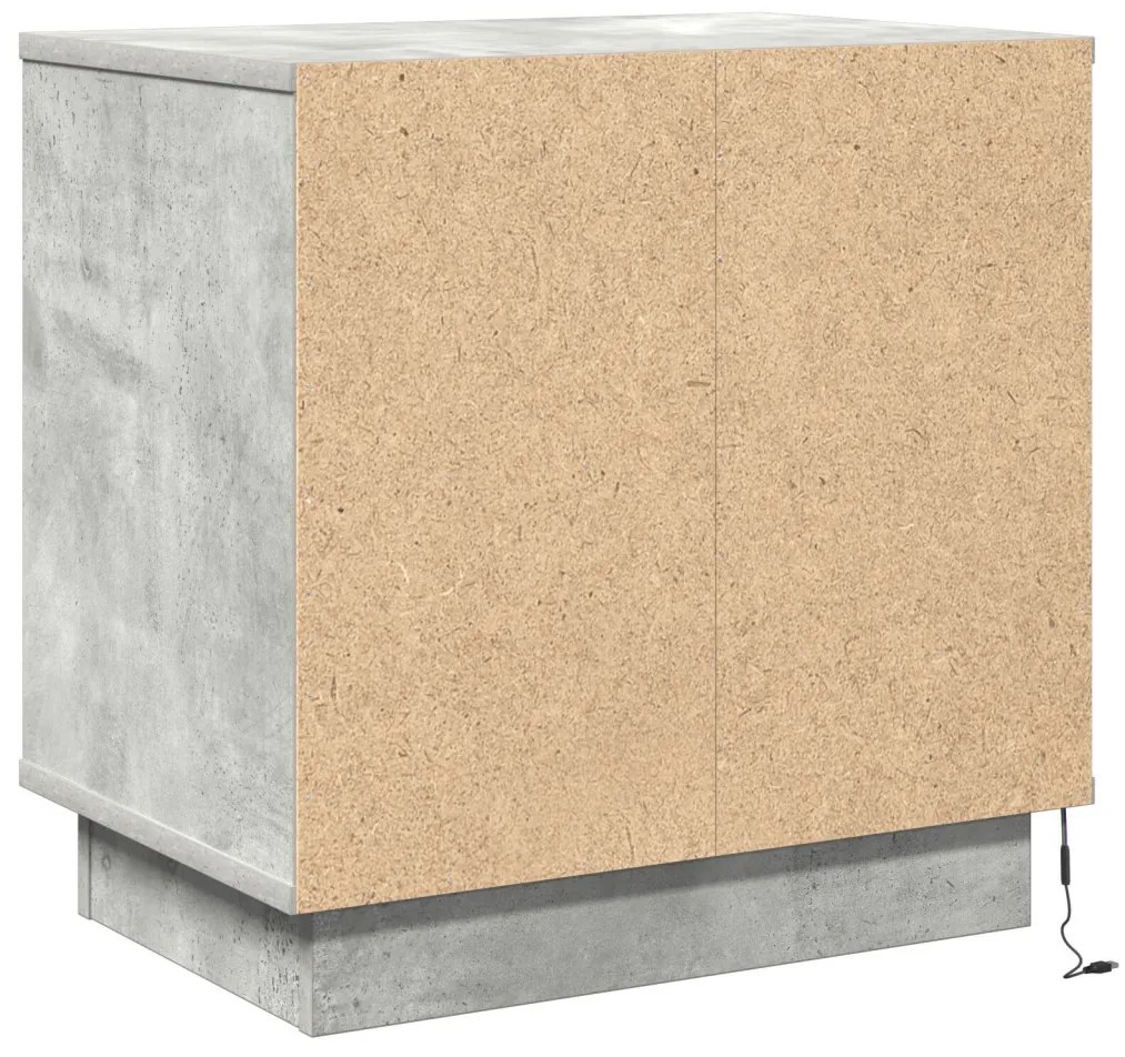 LED világítással ellátott éjjeli szekrények 2 db Beton Szürke 50x34,5x50 cm