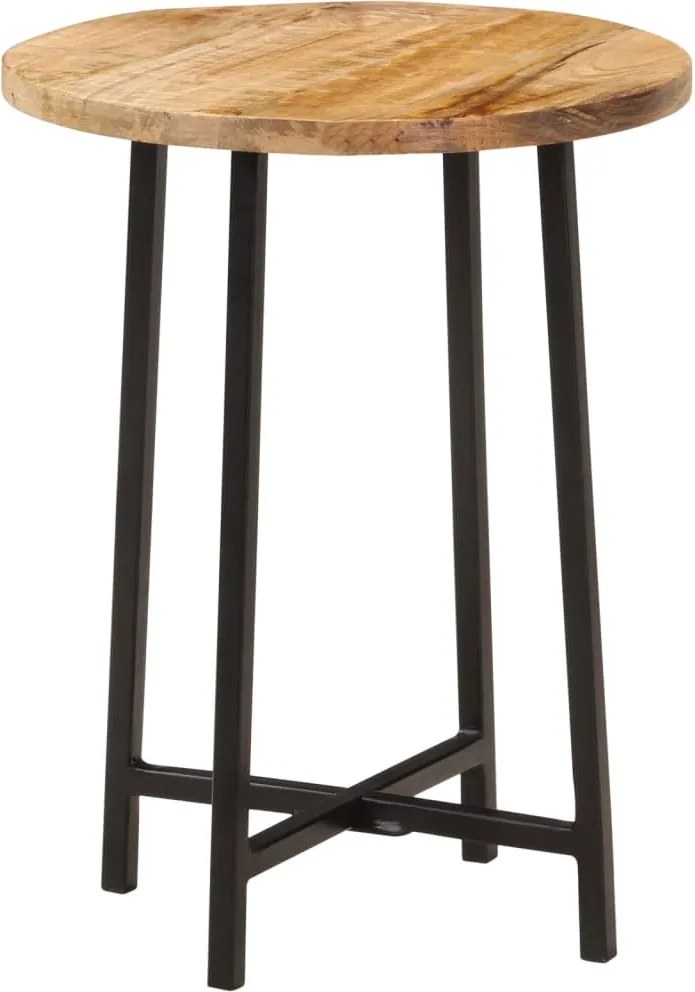 vidaXL tömör mangófa és vas dohányzóasztal 35x35x45 cm