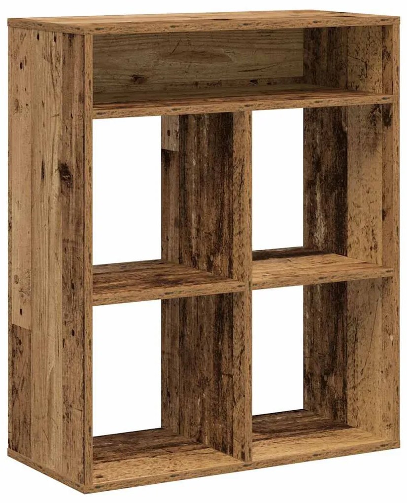 könyvszekrény antik fa 66x31x80 cm szerelt fa