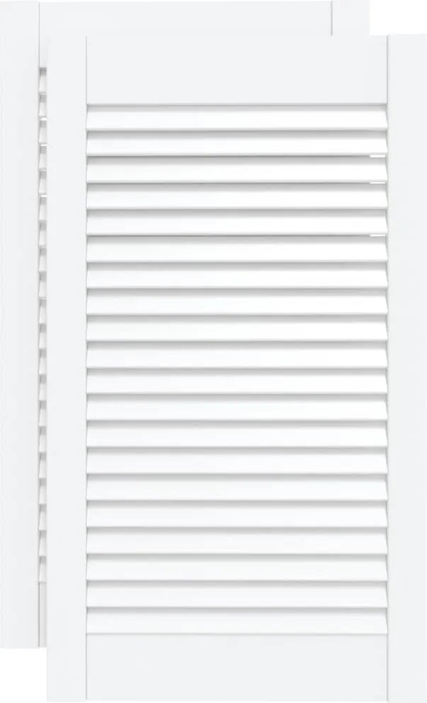 vidaXL 2 db fehér tömör fenyőfa lamellás szekrényajtó 69 x 39,4 cm