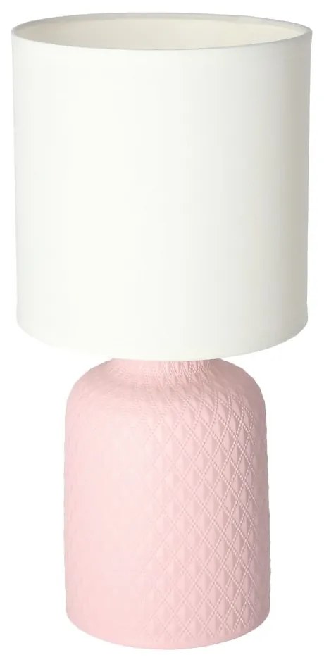 Rózsaszín asztali lámpa textil búrával (magasság 32 cm) Iner – Candellux Lighting