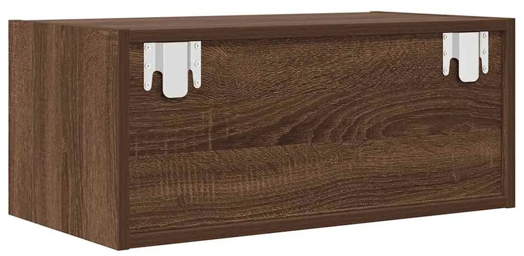 barna tölgy színű szerelt fa TV-szekrény 60x31x25,5 cm
