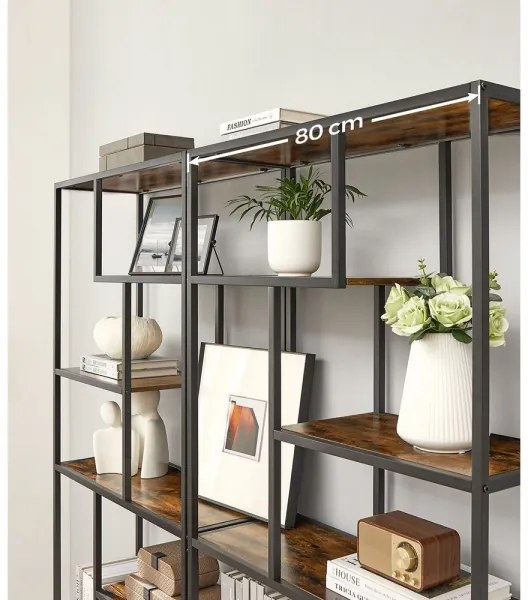 NAVARO könyvespolc barna/fekete