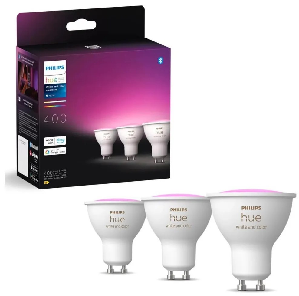 KÉSZLET 3x LED RGBW Dimmelhető izzó Philips Hue WACA GU10/4,2W/230V 2000-6500K