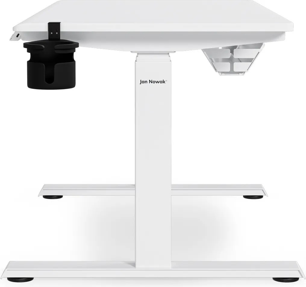Elektromos, állítható magasságú, ergonomikus, fehér íróasztal,1200x600 mm: ARIA