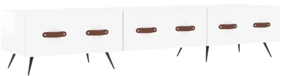 fehér magasfényű szerelt fa TV-szekrény 150x36x30 cm