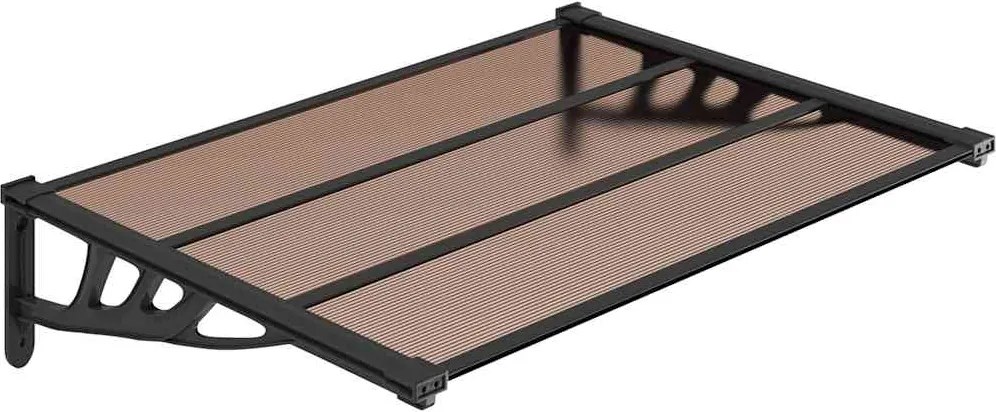 vidaXL fekete polikarbonát ajtóelőtető 122 x 90 cm