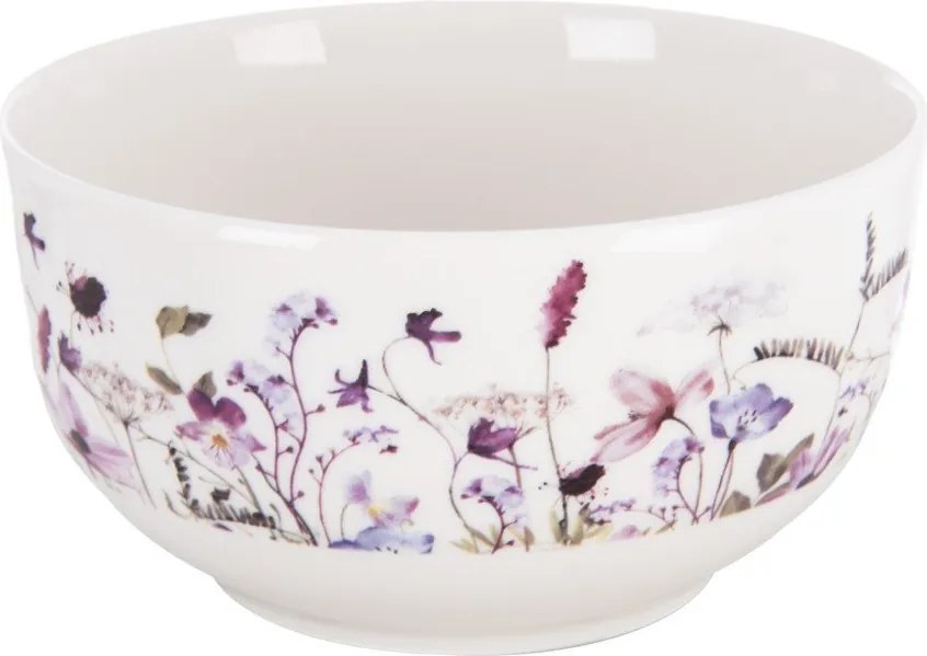 Fehér-lila porcelán leveses tálka 500 ml Louka – Orion