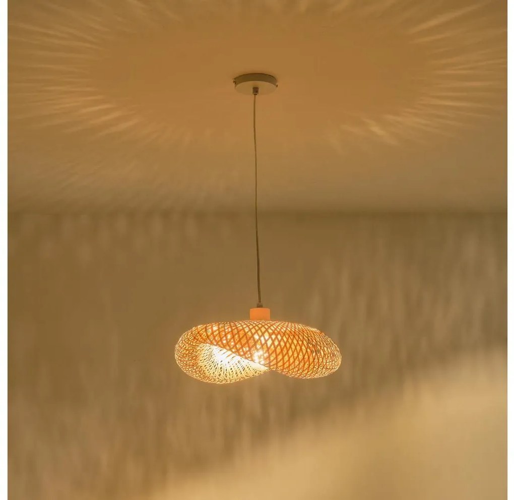 Eurolamp Csillár zsinóron 1xE27/40W/230V bambusz EU0396