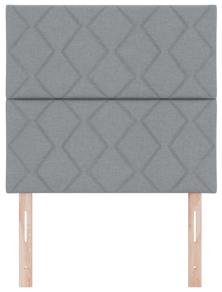 LED Fejtámla Gyémántblokkok Mintázat Világosszürke 100 cm Szövet