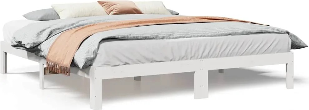 vidaXL fehér tömör fenyőfa ágy matrac nélkül 160 x 200 cm