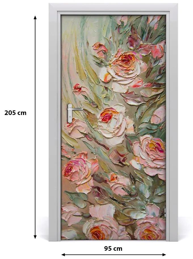 Ajtóposzter öntapadós ajtó Roses 95x205 cm