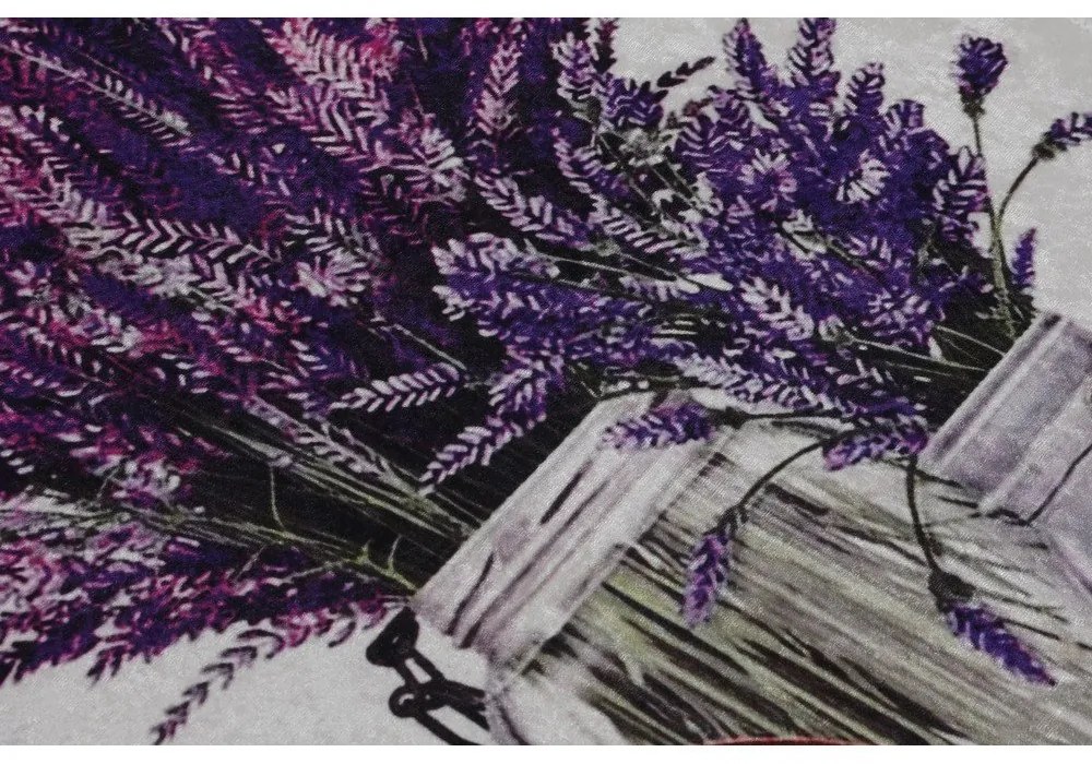 Lila-világosszürke fürdőszobai kilépő szett 2 db-os 60x100 cm Purpura – Foutastic