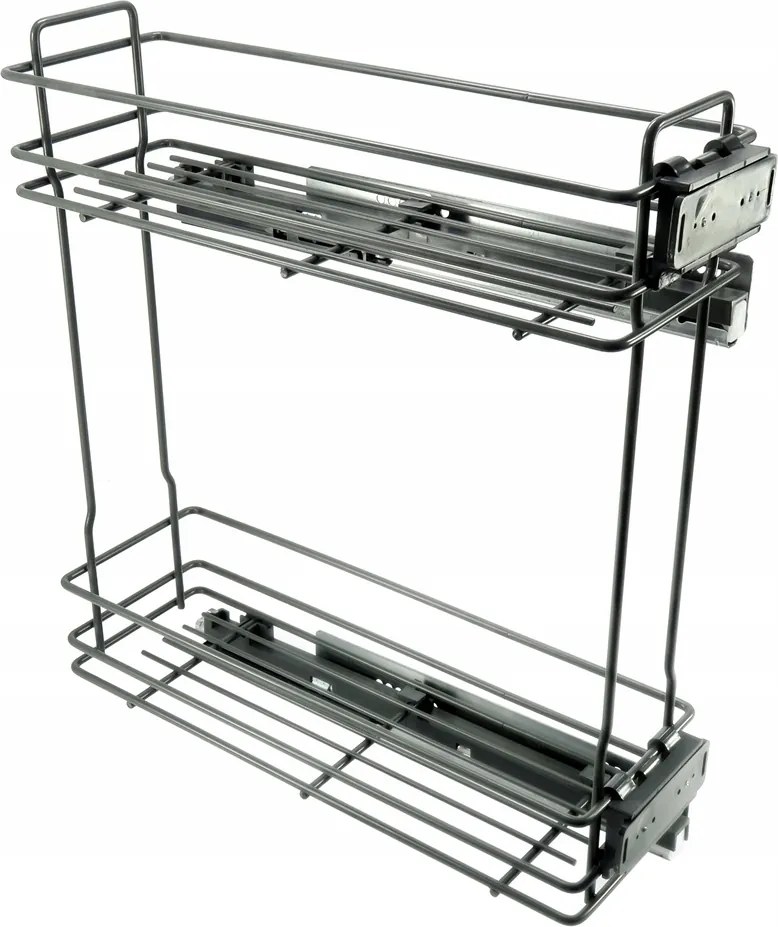 Kihúzható Cargo Kosár Szekrényhez 15 Antracit 2 Polc +jobb Oldali Rekeszek Hettich