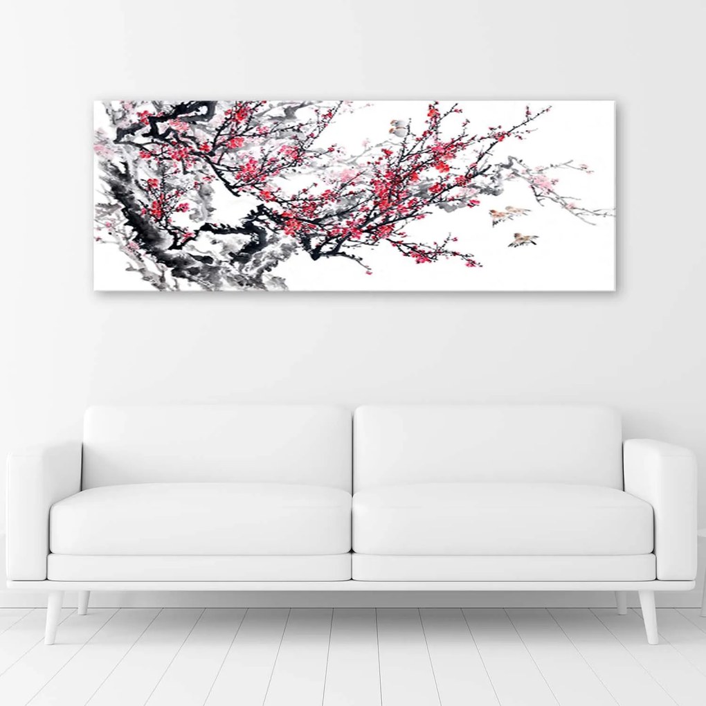 Gario Vászonkép Japán cseresznyevirágok Méret: 120 x 40 cm