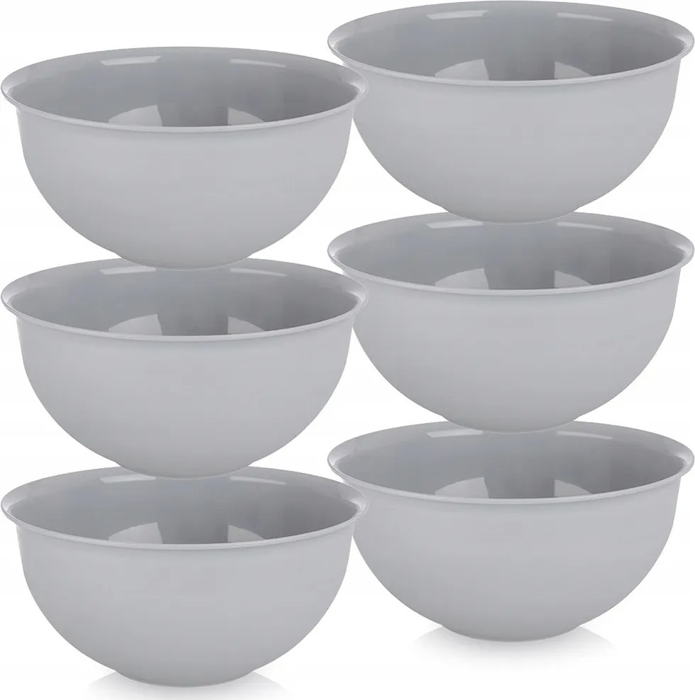 Műanyag Tálka Szürke Snack Salátákhoz 6DB-OS Szett 500ML