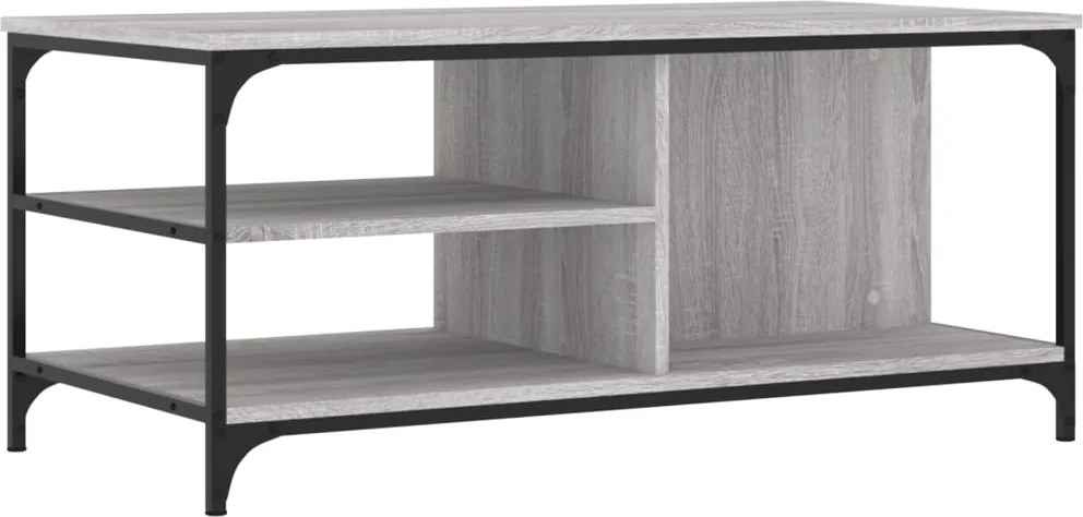 vidaXL szürke sonoma szerelt fa dohányzóasztal 100 x 50 x 45 cm
