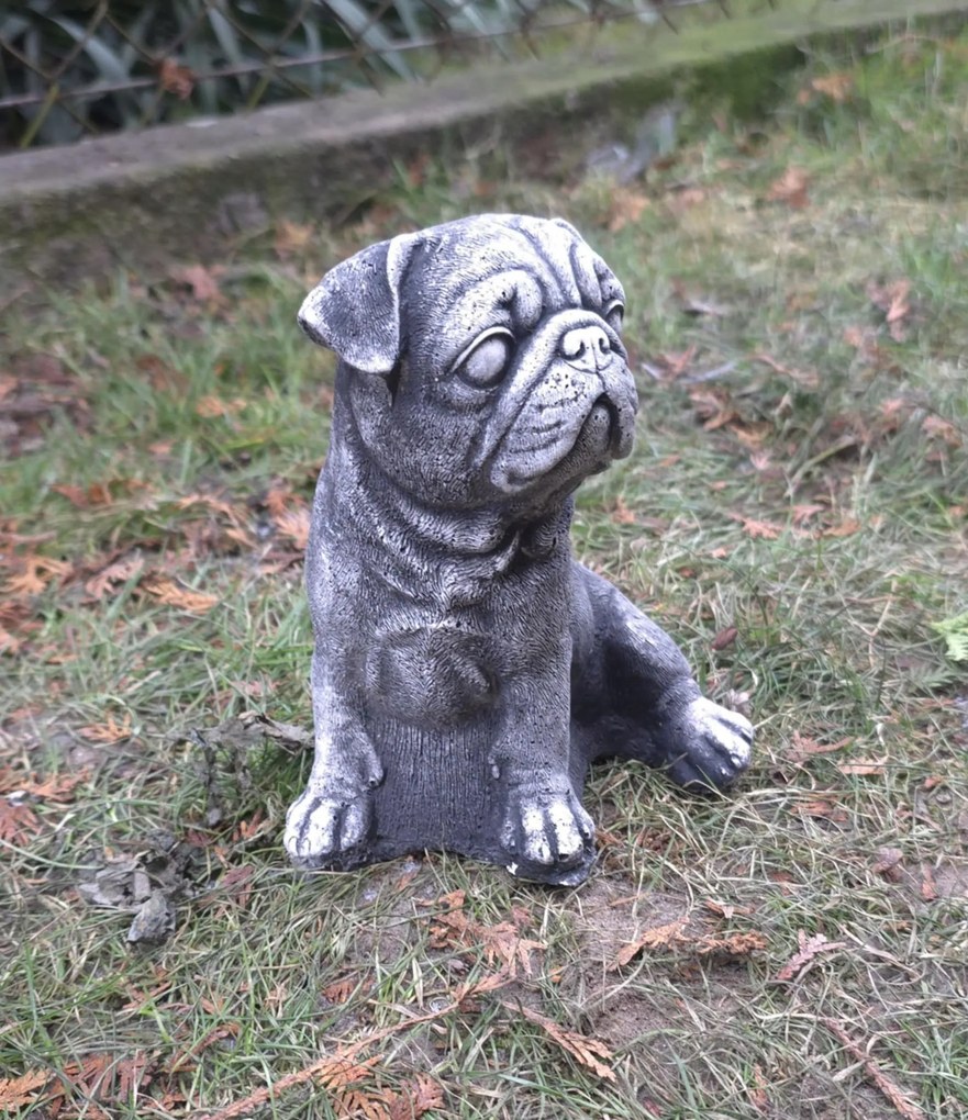 Beton szobor Kutya Mopsz Kert Dekoratív Figura