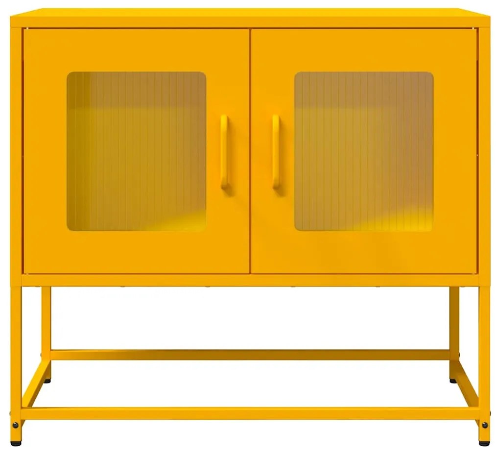mustársárga hidegen hengerelt acél TV-szekrény 68x39x60,5 cm