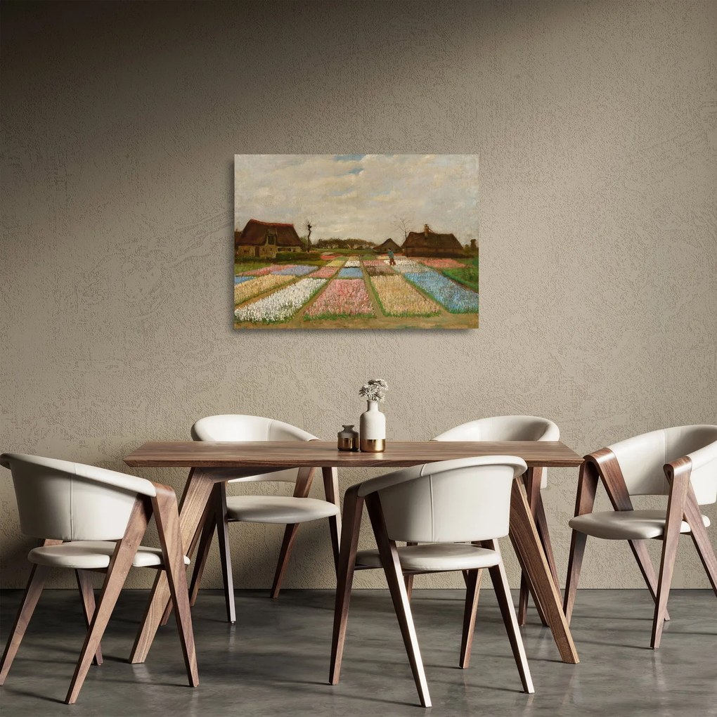 Üveg kép - Vincent van Gogh, Flower Beds in Holland, reprodukciók (70x50 cm)