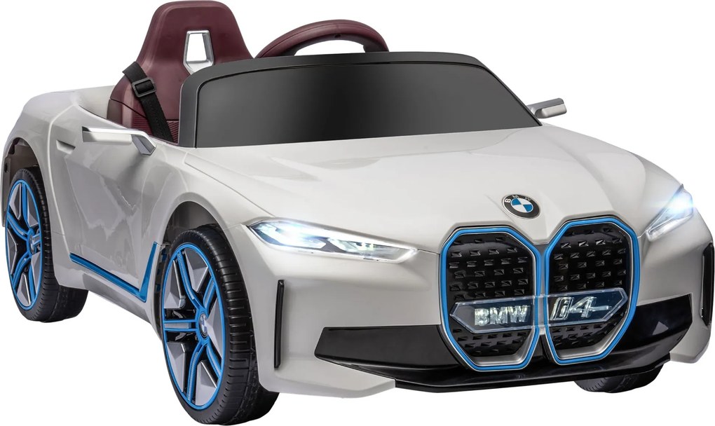 HOMCOM Elektromos Gyerekautó, Távirányítós Játékautó, Hordozható Akkumulátor, BMW Játékautó Fényszóróval, MP3 Lejátszóval, Biztonsági Övvel, 3-5 km/h,