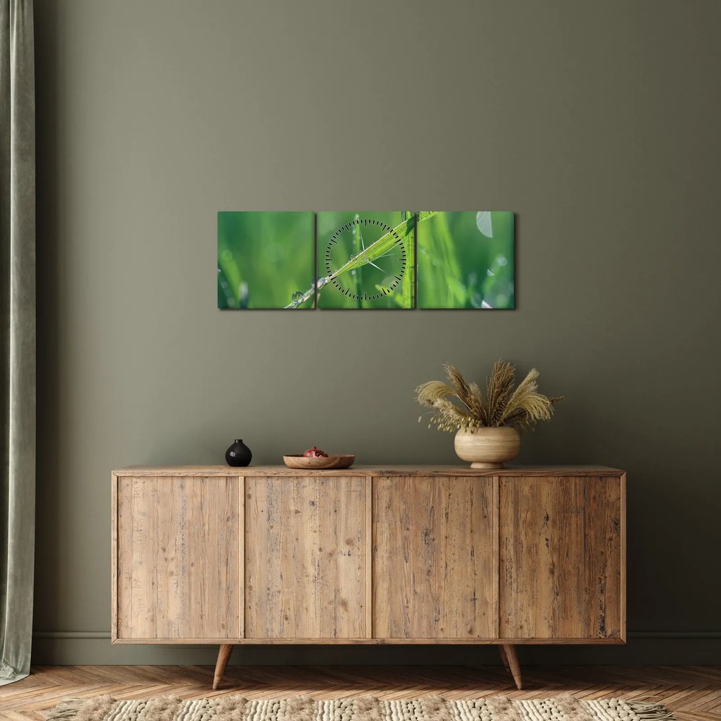 Harmat cseppek képe (órával) (90x30 cm)