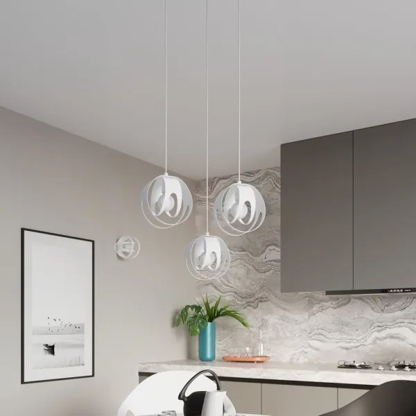 Sollux SL.1084 - Csillár zsinóron TULOS 3xE27/60W/230V fehér