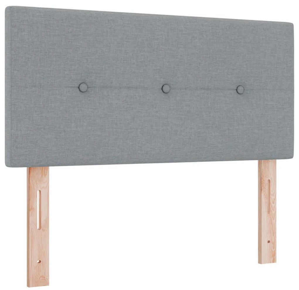 vidaXL LED Box Spring Ágy matracmal Világosszürke 100 x 200 cm szövet