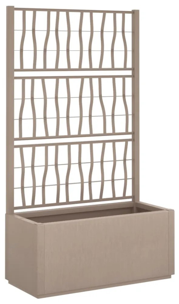 vidaXL barna polipropilén rácsos kerti ültetőláda 80 x 36 x 140 cm