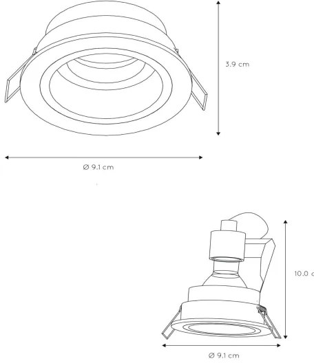 Lucide 22958/01/30 - Beépíthető lámpa EMBED 1xGU10/50W/230V
