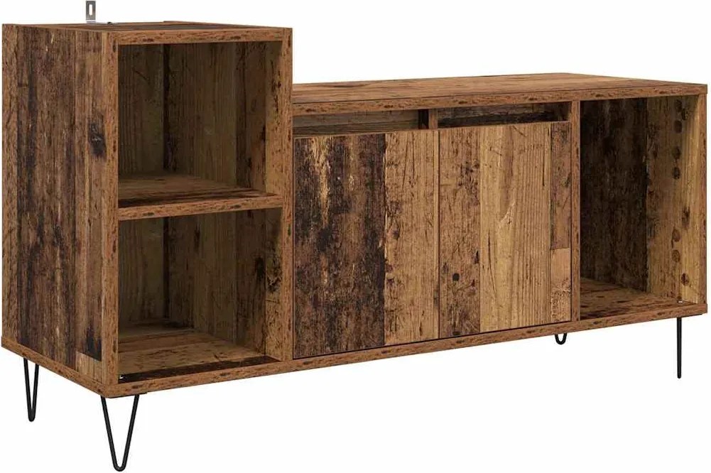 vidaXL TV szekrény Öreg fa 100 x 35 x 55 cm Faanyag