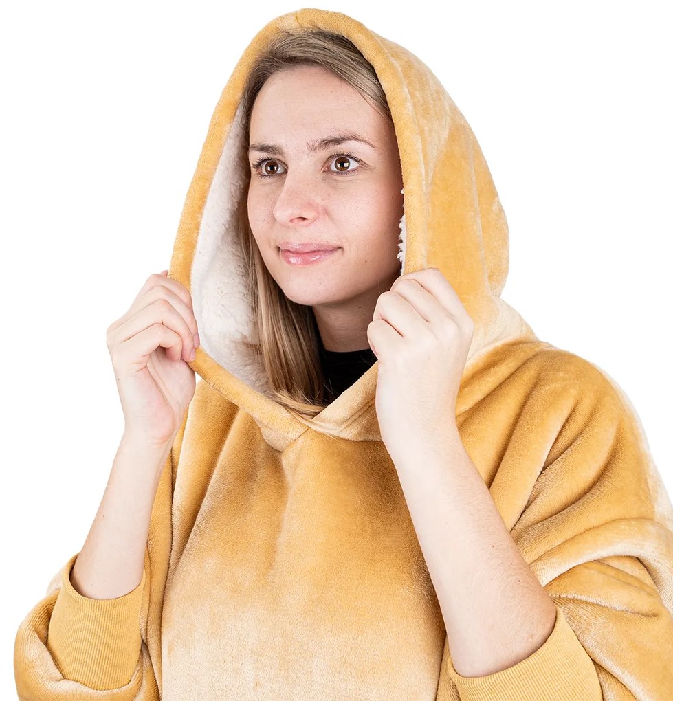 4Home Beige mikroplüss gyapjú hatású takarópulóver, uni S - gyerek