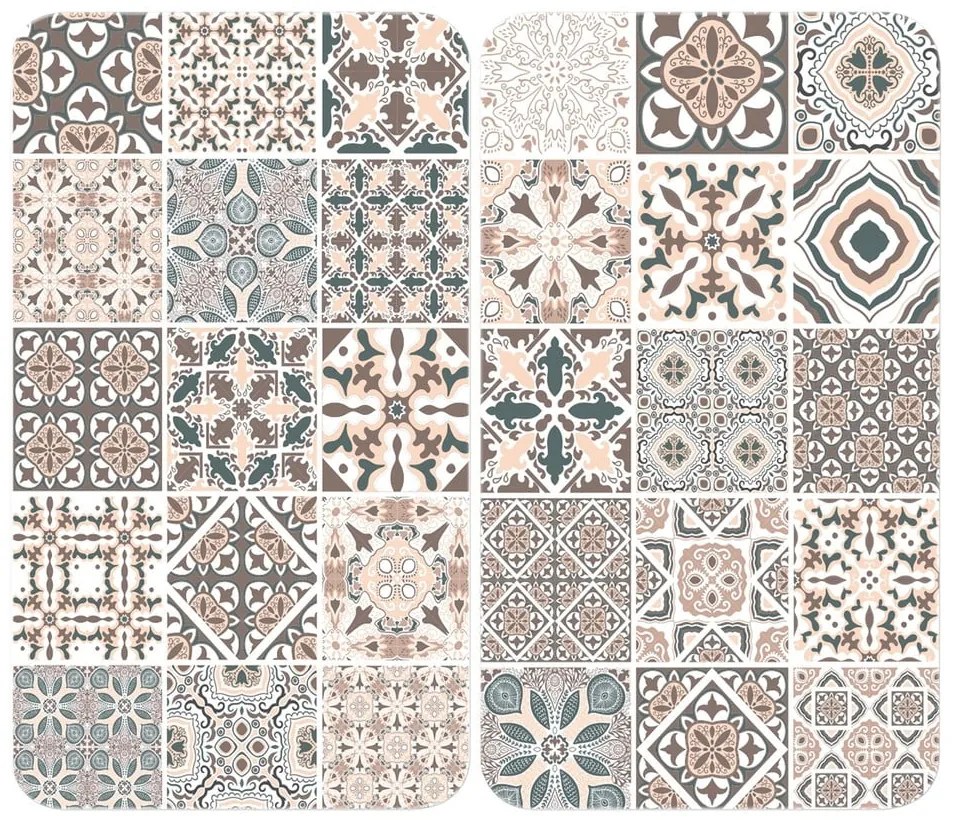 Edzett üveg tűzhely fedőlap szett 2 db-os 30x52 cm Universal Tile – Wenko