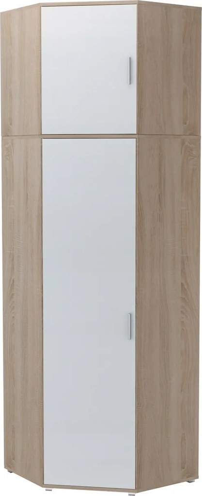 Bodo sarokszekrény 80x80 Fehér-sonoma Ufc Állvánnyal