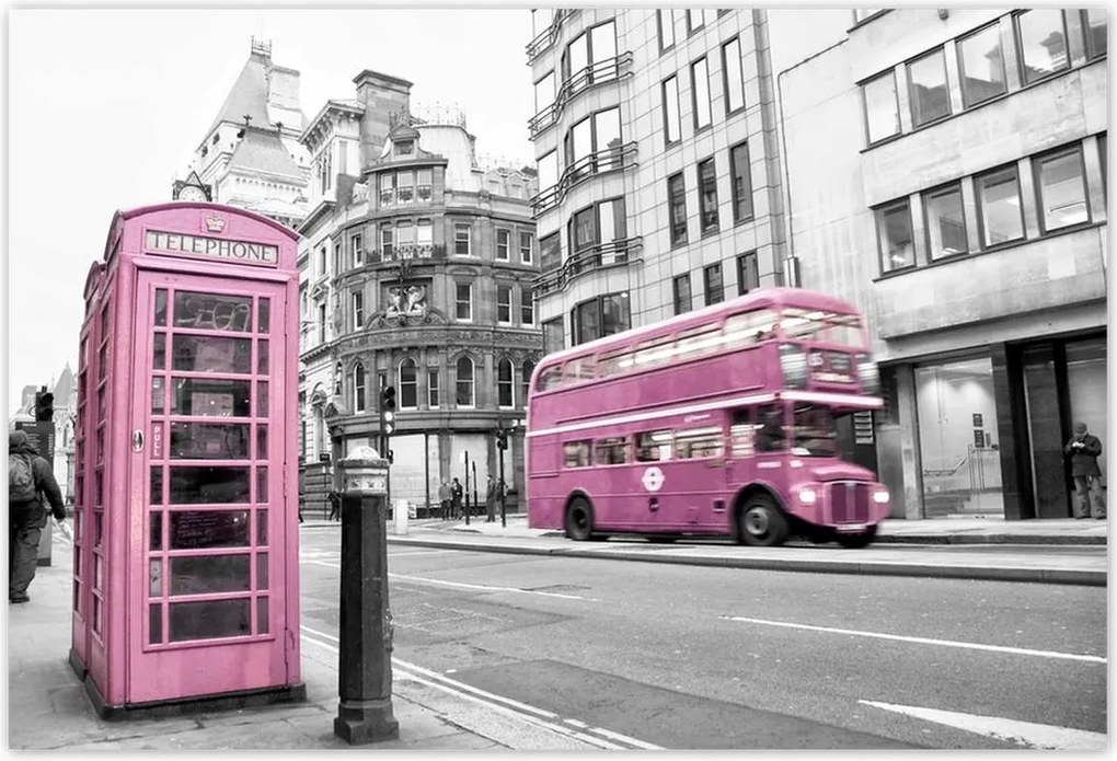 Poszterek 200x135 Púderrózsaszín busz