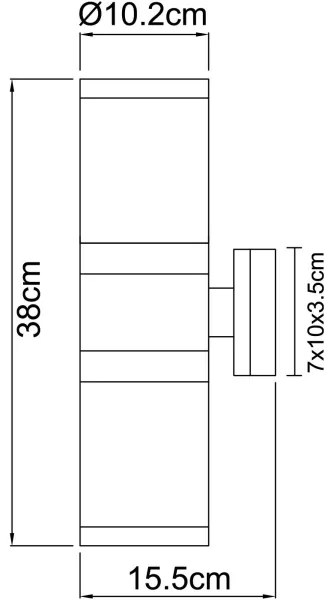 GLOBO 32014-2 - XELOO kültéri fali lámpa 2xE27/60W