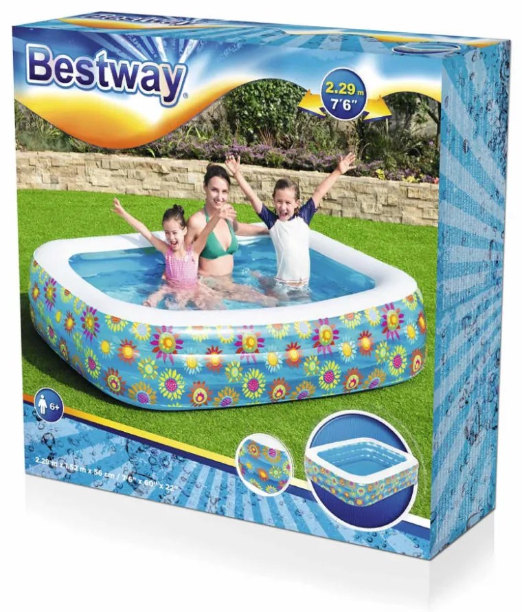 Bestway felfújható gyerekmedence kék 229x152x56 cm