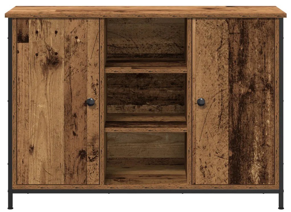 Old Wood oldalszekrény 100x35x70 cm Mérnöki fa és acél