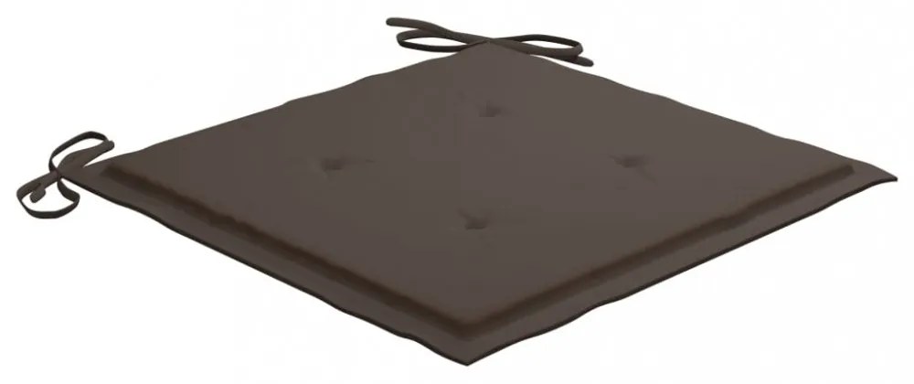 4 db tömör tíkfa kerti szék tópszínű párnával