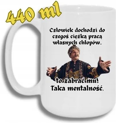 Bögre Fehér Nagy 440ML Vicces Ajándék 1670 Ilyen Mentalitás