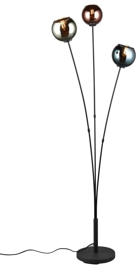 Fényes fekete állólámpa (magasság 150 cm) Sheldon – Trio